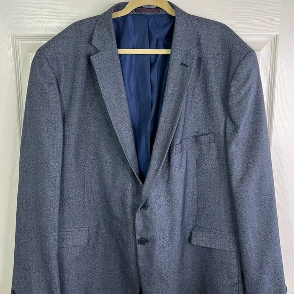 NWOT Moss Bros. Esq. Regular Fit Blue Speckle Suit Jacket Blazer Size EU 66